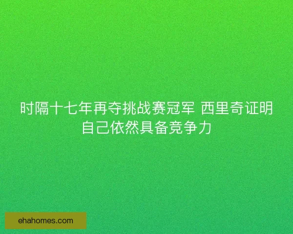 时隔十七年再夺挑战赛冠军 西里奇证明自己依然具备竞争力