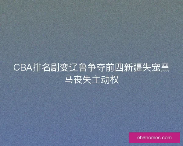 CBA排名剧变辽鲁争夺前四新疆失宠黑马丧失主动权