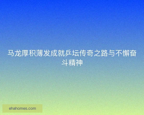 马龙厚积薄发成就乒坛传奇之路与不懈奋斗精神