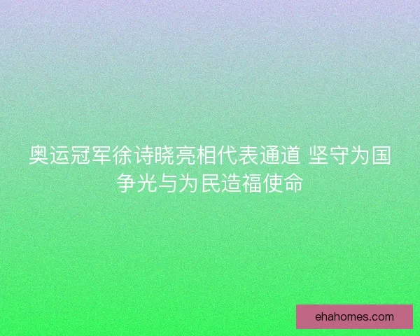 奥运冠军徐诗晓亮相代表通道 坚守为国争光与为民造福使命 奥运冠军徐诗晓亮相代表通道 坚守为国争光与为民造福使命