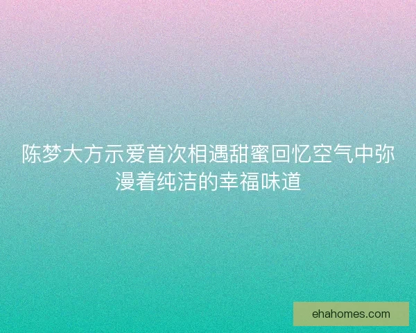 陈梦大方示爱首次相遇甜蜜回忆空气中弥漫着纯洁的幸福味道