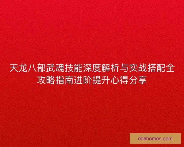 天龙八部武魂技能深度解析与实战搭配全攻略指南进阶提升心得分享